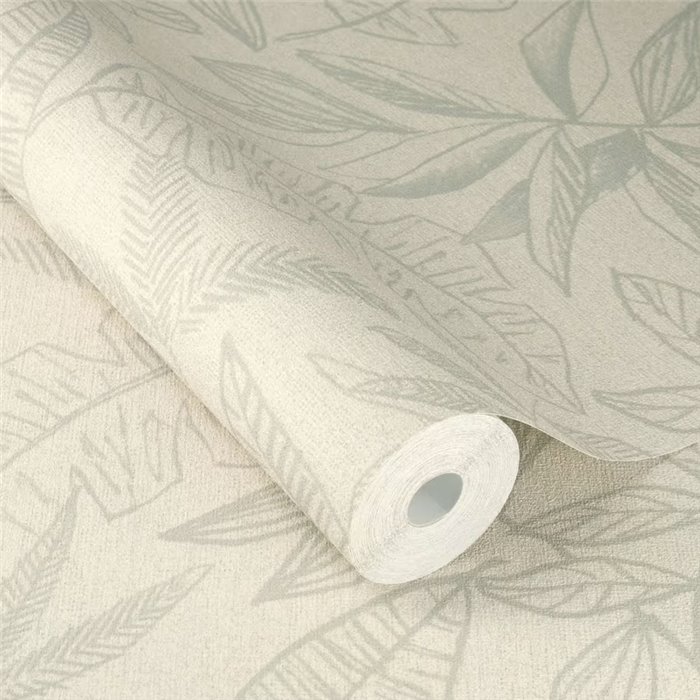 Rasch|Papel pintado hojas dibujadas beige|Floral