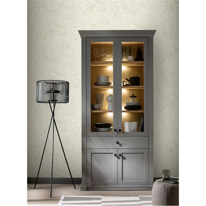 Papel pintado floral romántico hojas blanco - Rasch Schöner Wohnen 600568