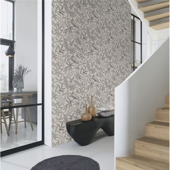 Rasch|Tapete minimalistisch graues Blumenmuster|Blumen