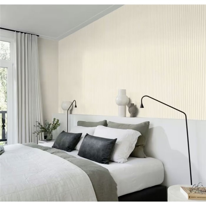 Rasch|Papier peint lambris bois blanc|Imitation Bois