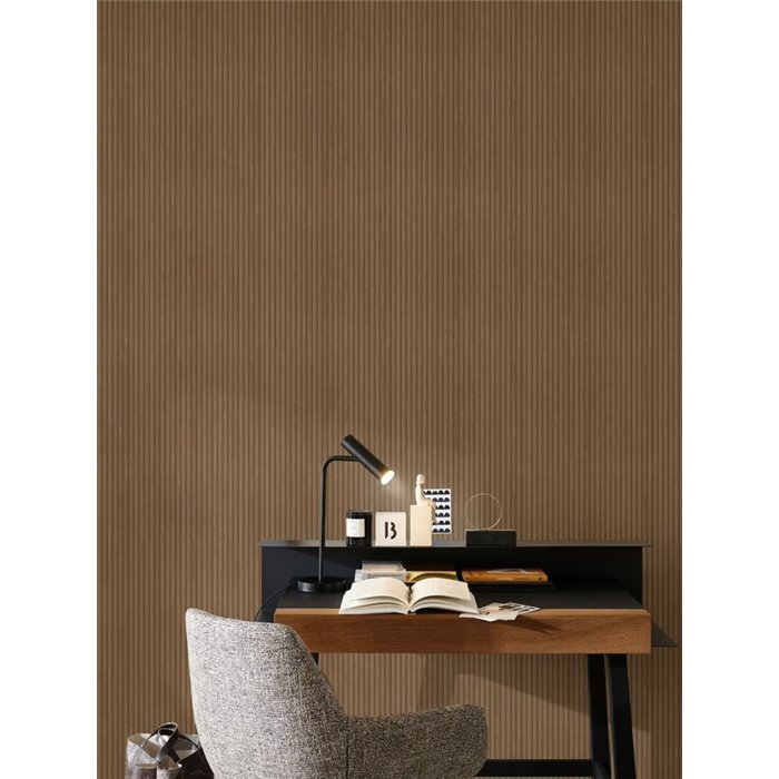 Rasch|Papier peint lambris bois brun|Imitation Bois