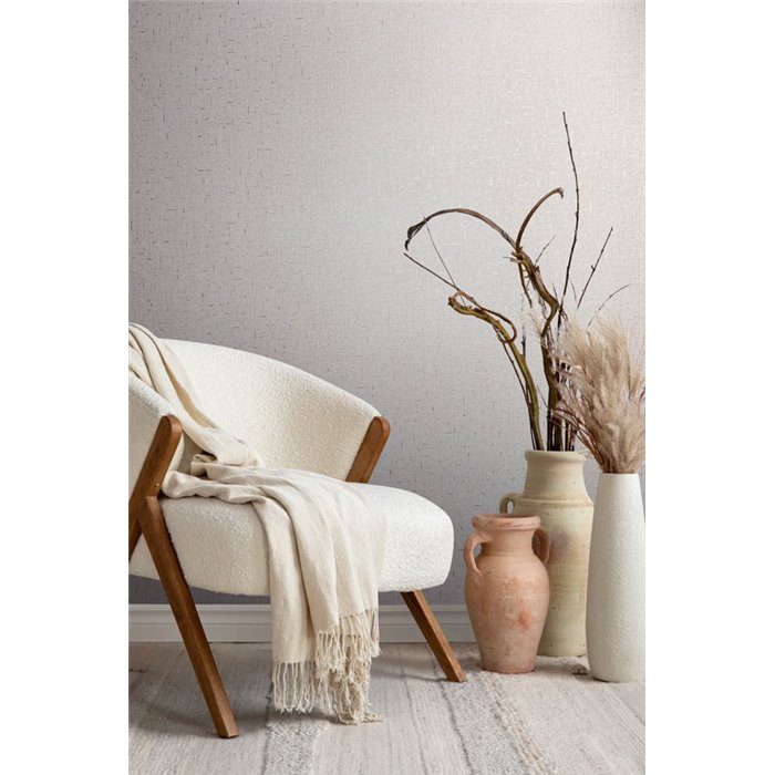 Marburg|Papier Peint texture effet lin gris, style minimaliste|Imitation Tissu