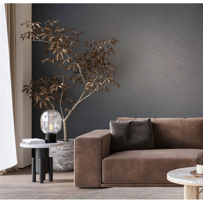 Marburg|Tapete Leinen-Effekt Textur Anthrazit Metallics|Textilimitation