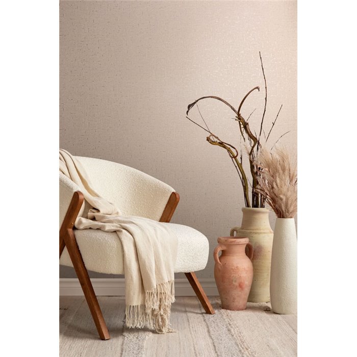 Marburg|Tapete mit beigem Leinen-Effekt und metallischen Akzenten|Textilimitation