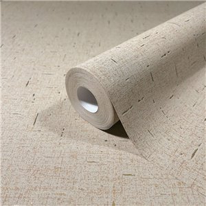 Marburg|Wallpaper with greige linen effect and metallic reflections|Fabric Imitation