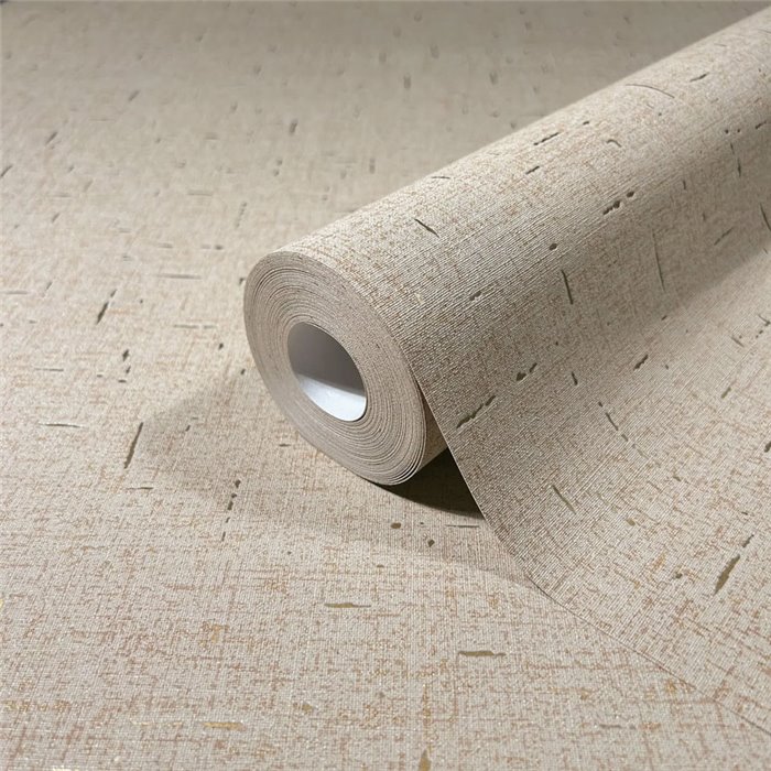 Marburg|Papel pintado efecto lino beige con toques metalizados|Imitacion Tela