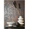 Marburg|Wallpaper floral with metallic gray and copper petals|Modern