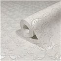 Marburg|Papel pintado floral moderno pétalos metálicos blanco crema|Moderno