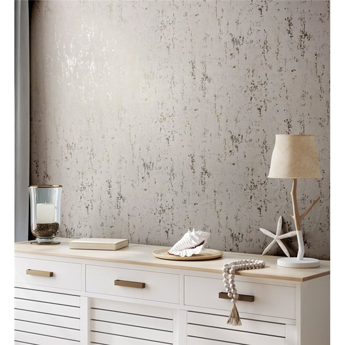 Marburg|Papel pintado textura efecto yeso envejecido beige|Imitacion Estuco