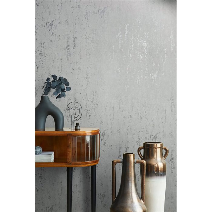 Marburg|Tapete in Grau und Silber, Zement, industrieller Stil|Betonimitat