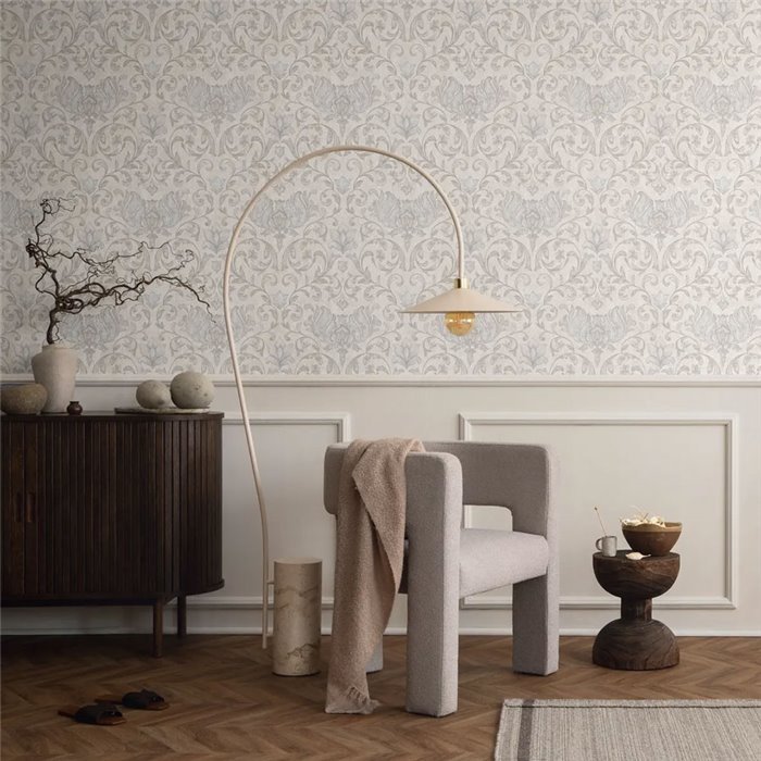 Marburg|Wallpaper floral damask style in beige and gray|Damask