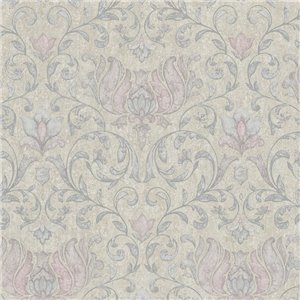 Marburg|Papier Peint floral ornemental blanc damas|Romantique