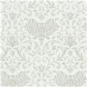 Marburg|Papel pintado damasco blanco y beige con flores y volutas|Damasco