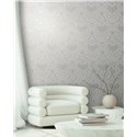 Marburg|Papier Peint damas blanc et beige avec des fleurs et des volutes|Damas