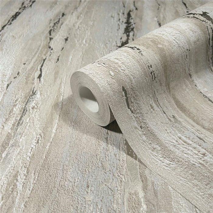 Papel pintado piedra efecto yeso beige y gris - Marburg City Romance 35157