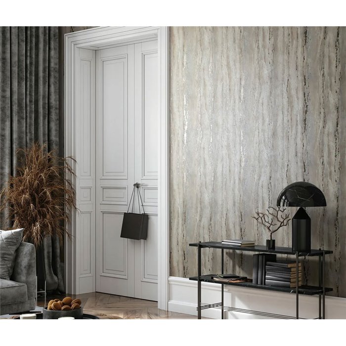 Marburg|Wallpaper eroded greige stone texture|Factory Style