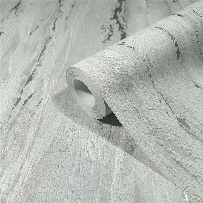 Papel pintado efecto yeso y piedra con líneas gris claro - Marburg City Romance 35160