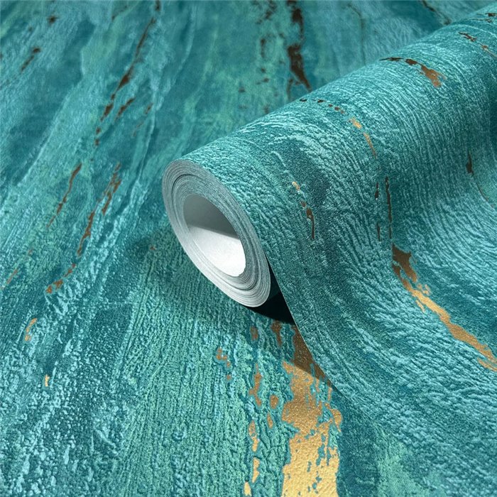 Marburg|Papel pintado textura erosionada verde turquesa|Industrial