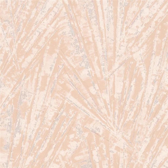 Marburg|Modern wallpaper with leaves and fans, nude pink and silver|Wallpaper