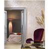 Marburg|Modern wallpaper with leaves and fans, nude pink and silver|Wallpaper