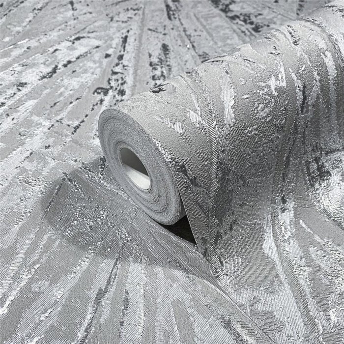 Marburg|Papel pintado moderno líneas entrelazadas gris y plateado|Moderno