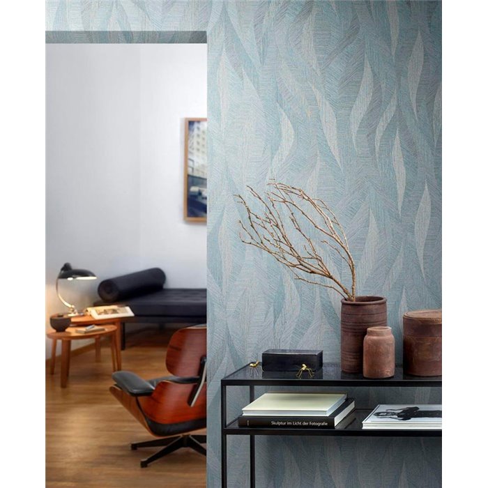 Marburg|Papel pintado ondas azul moderno|Papel Pintado