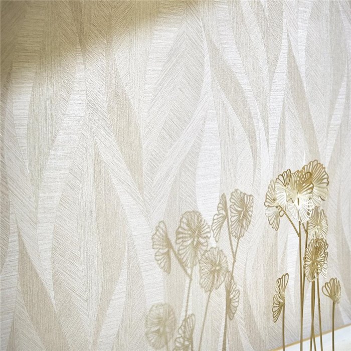 Papel pintado ondas beige moderno - Marburg Papis Loveday 33711