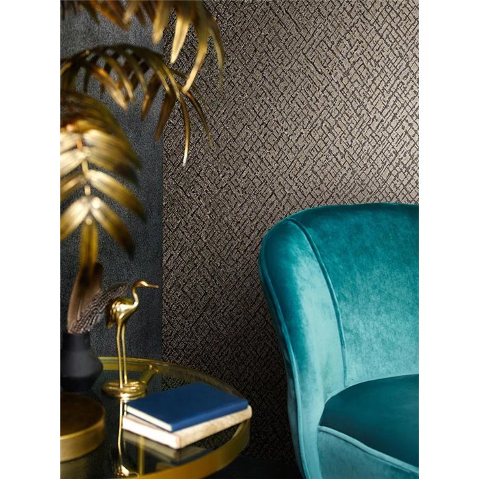 Marburg|Tapetenmosaik im modernen ethnischen Gold- und Schwarzstil|Modern