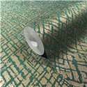 Marburg|Wallpaper mosaic ethnic style in modern gold and green|Wallpaper
