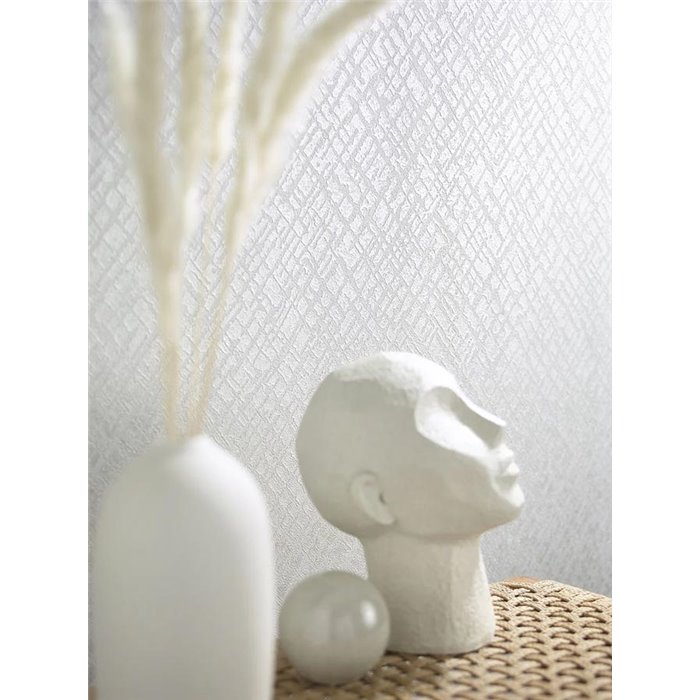 Papel pintado mosáico estilo étnico plateado moderno - Marburg Papis Loveday 33717