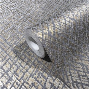 Marburg|Wallpaper mosaic ethnic style modern gray and silver|Modern