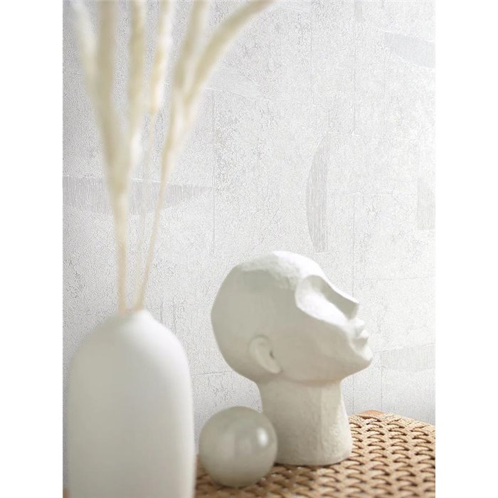 Marburg|Moderne geometrische Tapete mit Perlmutt-Weißem Putz-Effekt|Minimalistisch