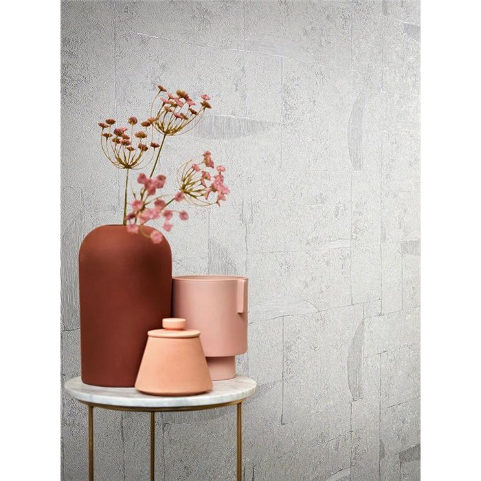 Marburg|Papel pintado geométrico efecto yeso gris plata moderno|Industrial