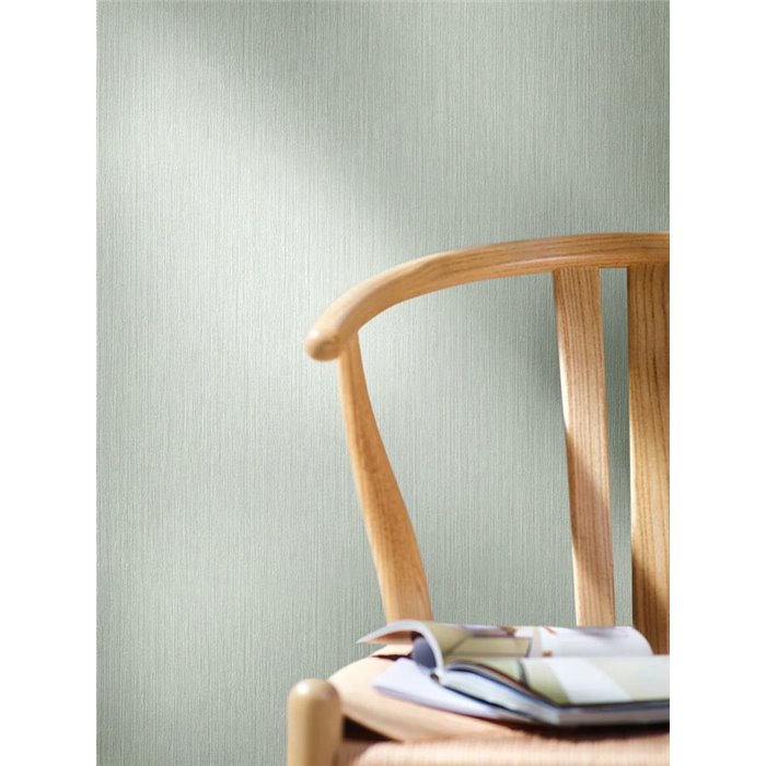 Papel pintado liso rayado verde atemporal - Marburg Papis Loveday 33752