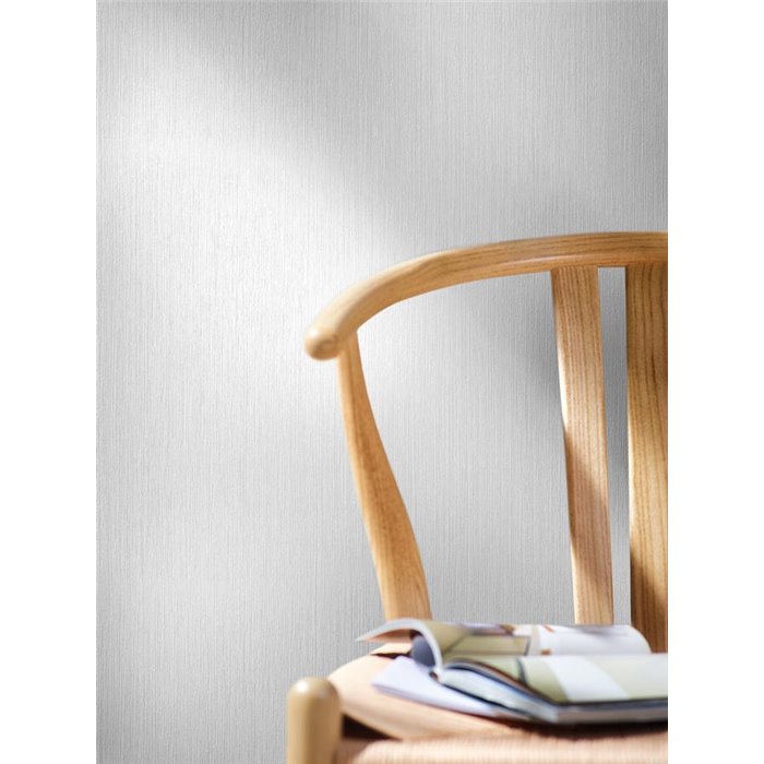 Marburg|Papel pintado liso rayado blanco atemporal|Papel Pintado