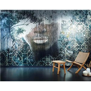 Marburg|Wandbild chromatische Wellen mit goldenen Reliefs|Wandbild 2