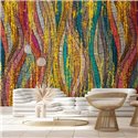 Marburg|Wall mural chromatic waves with golden reliefs|Wallmurals