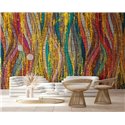 Marburg|Wandbild chromatische Wellen mit goldenen Reliefs|Wandbild