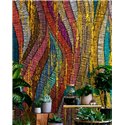 Marburg|Wandbild chromatische Wellen mit goldenen Reliefs|Wandbild