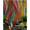 Marburg|Wandbild chromatische Wellen mit goldenen Reliefs|Wandbild