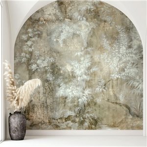 Casadeco|Wall mural mid-century floral leaves and fruits green|Wallmurals