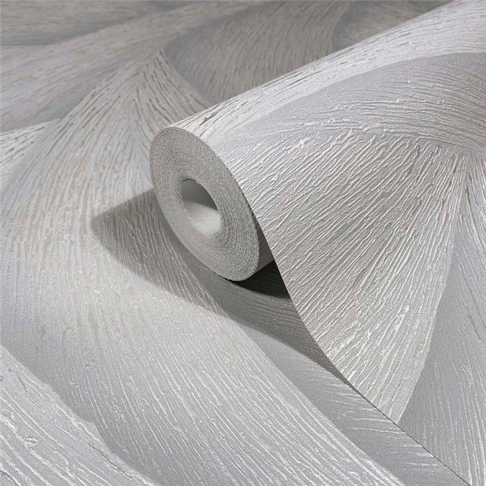 Papel pintado Ondas 3D plata y gris moderno - Marburg Ritus 35504