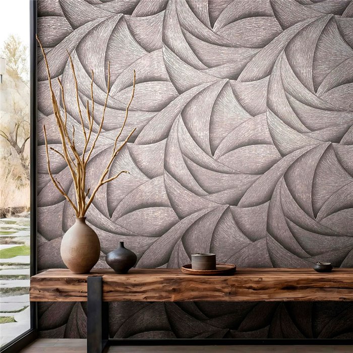 Marburg|Tapete 3D Wellen in modernem Schwarz und Bronze|Modern