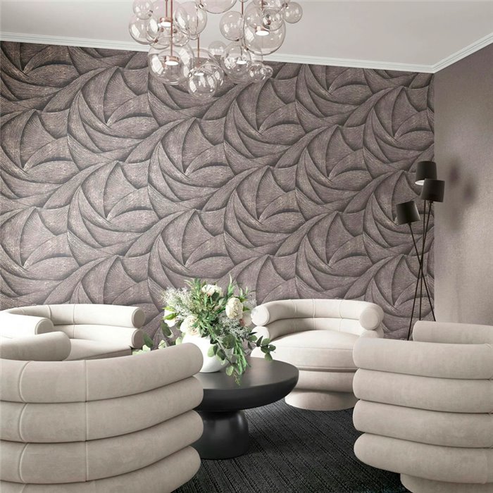 Marburg|Tapete 3D Wellen in modernem Schwarz und Bronze|Modern