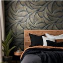 Marburg|Papier Peint Vagues 3D noir et or moderne|Papier Peint