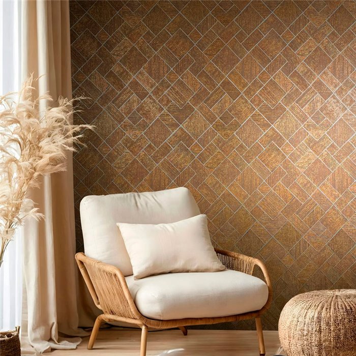 Papel pintado geométrico dorado moderno - Marburg Ritus 35513