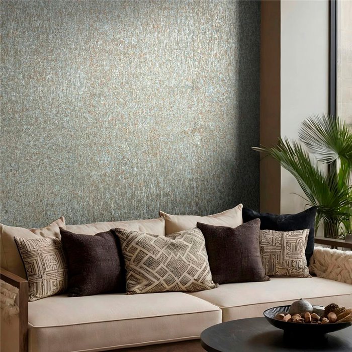 Papel pintado aspecto hormigón cobre y azul industrial - Marburg Ritus 35526