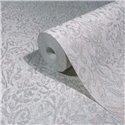 Marburg|Light grey ornamental floral damask wallpaper|Romantic