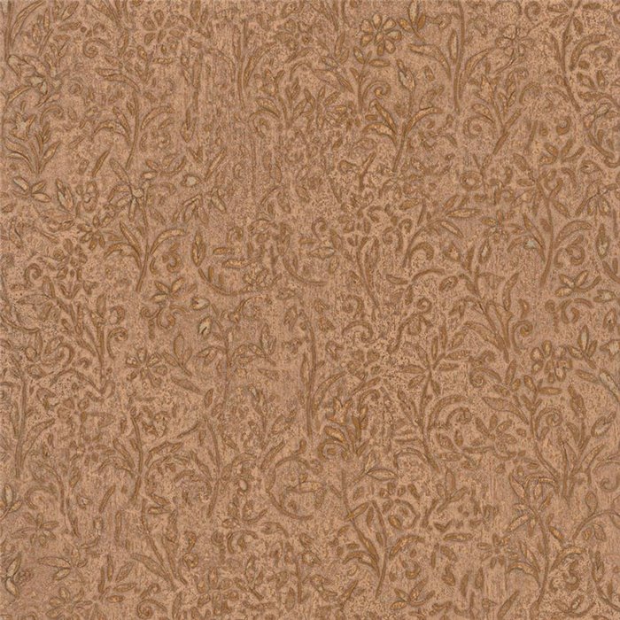 Marburg|Braune und goldene Damast-Ornament-Tapete mit Blumenmuster|Blumen