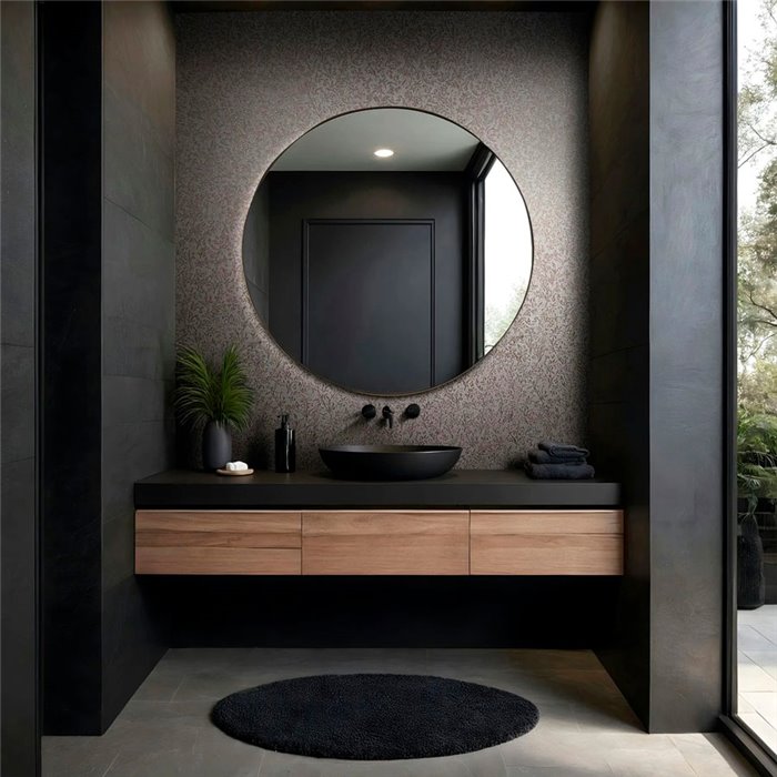 Papel pintado floral ornamental gris y cobre damasco - Marburg Ritus 35534